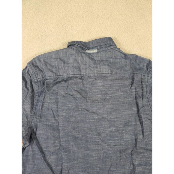 Buffalo by David Bitton Shirt Mens Large L Metal Button Up Collar Blue NWOT - Picture 10 of 12